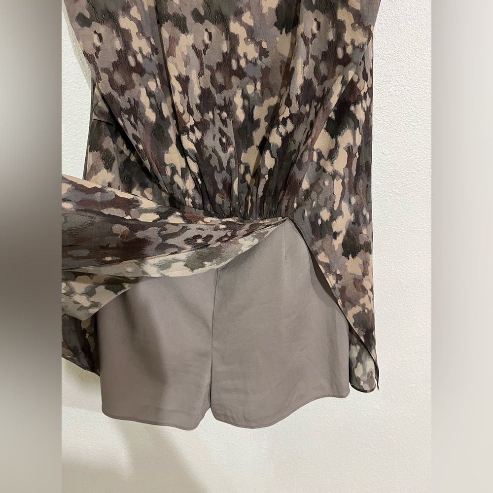 Haute Hippie Chorus abstract Silk stretch romper Sz 6 - Picture 5 of 9
